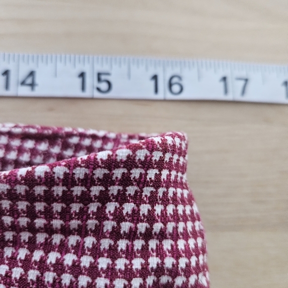 Adrienne Vittadini Trouser Dress Pants Womens 12 Red White Checked Mid Rise Zip - Picture 5 of 9